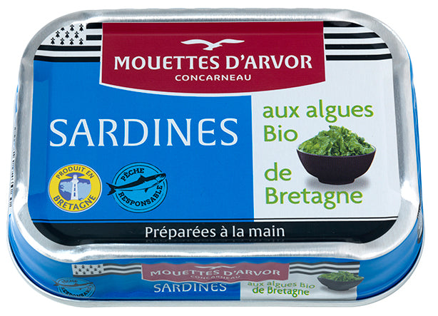 Sardinen mit Meeresalgen 115 g Dosenkonserve - Les Mouettes d'Arvor