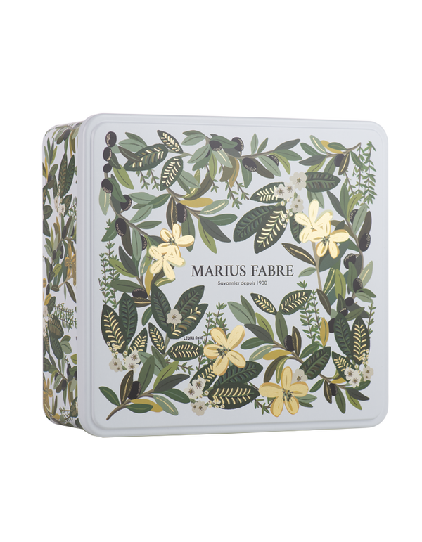 Leere Metallbox Blume Gold (23 x 22 x 8,5cm) - Marius Fabre
