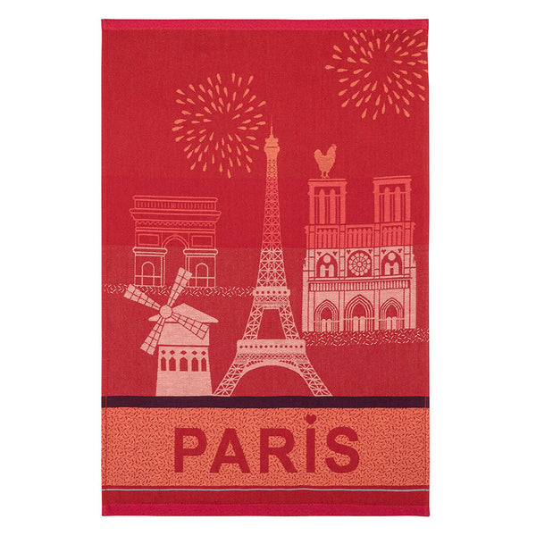 Geschirrtuch Jacquard 'Paris City' (Rouge) - Coucke