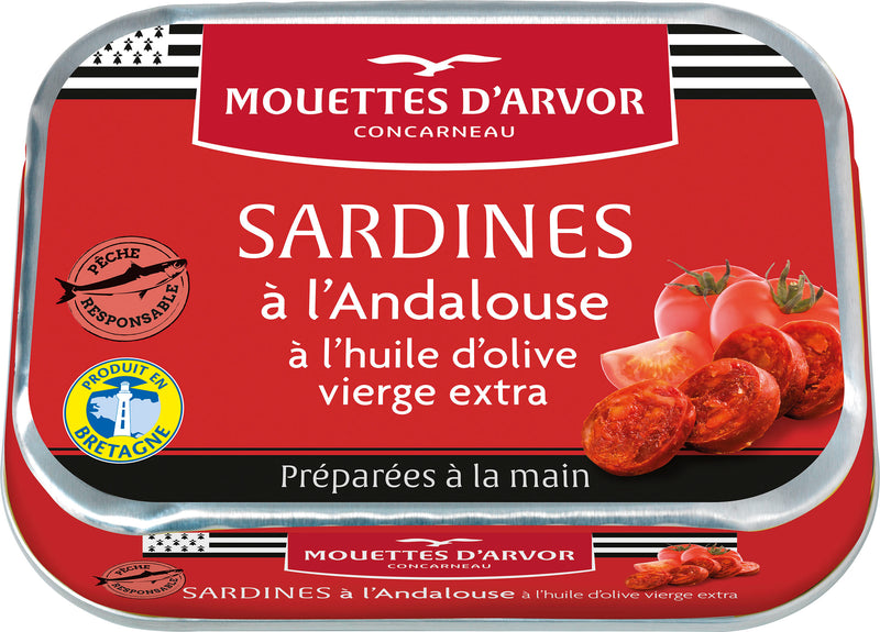 Sardinen 'Andalouse' mit Chorizo 115 g Dosenkonserve - Les Mouettes d'Arvor