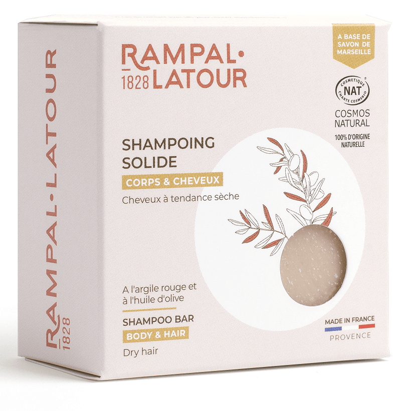 Feste Shampoo-Seife (für trockenes Haar) 80 g - Rampal Latour