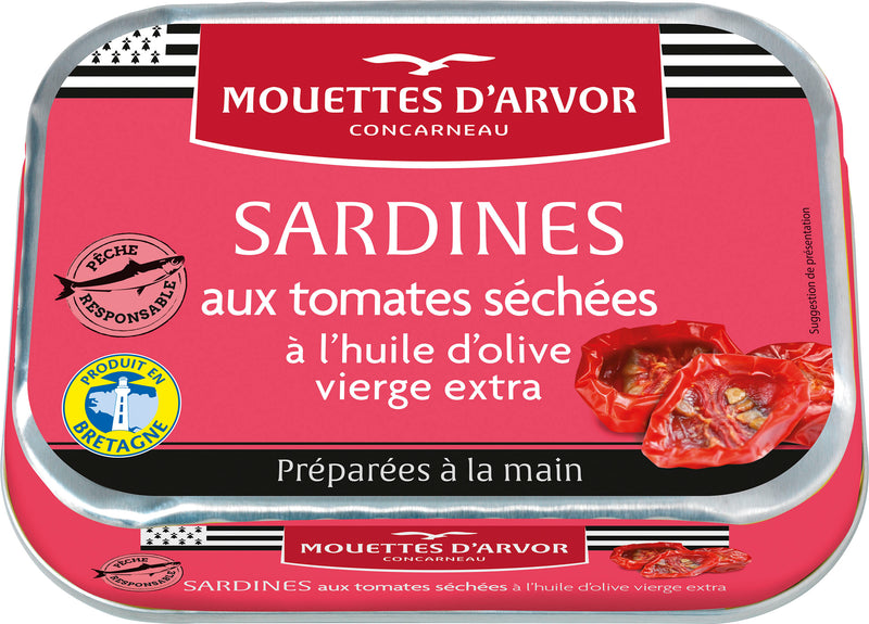 Sardinen mit getrockneten Tomaten 115 g Dosenkonserve - Les Mouettes d'Arvor