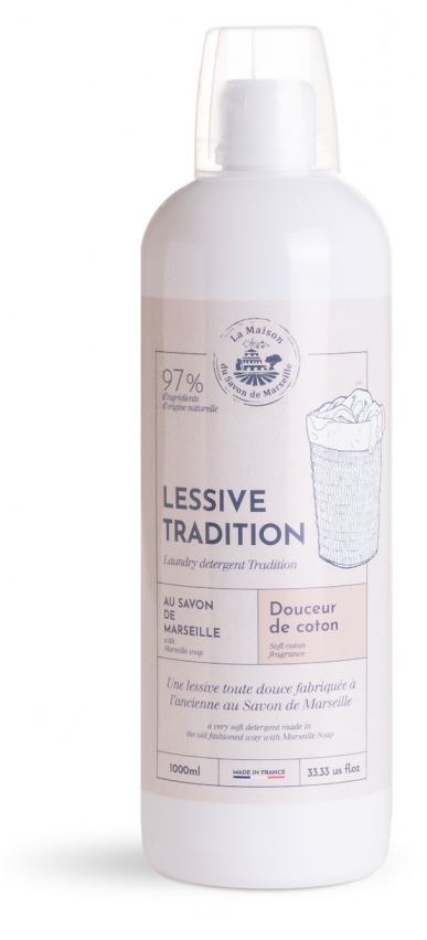 Waschmittel Baumwolle 1 Liter - La Maison du Savon de Marseille