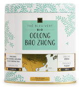 Grün-blauer Bio Tee mit Holz- und Liköraromen (Oolong Bao Zhong) in dekorativer Metalldose 100 g - Terre d'Oc