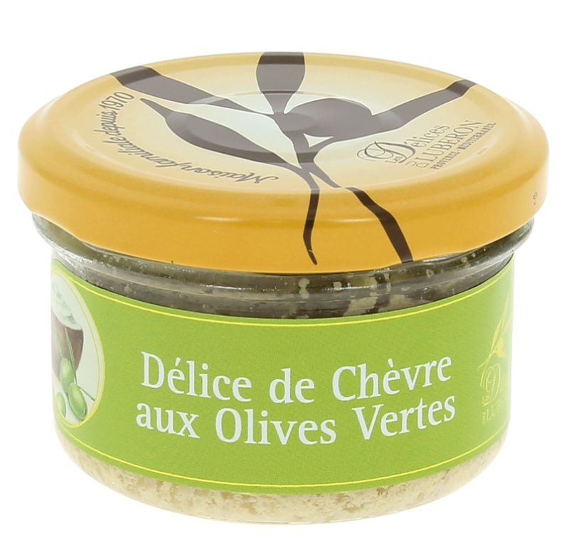 Paste aus Ziegenkäse und grünen Oliven (Délice de Chèvre aux Olives Vertes) 90 g - Les Délices du Luberon