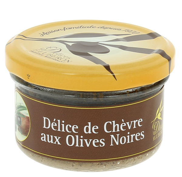 Paste mit Ziegenkäse und schwarzen Oliven (Délice de Chèvre aux Olives Noires) 90 g - Les Délices du Luberon
