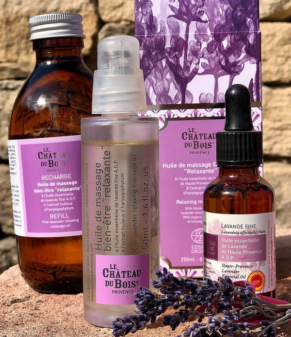 Wellness-Massageöl Lavendel (entspannend) 50 ml - Le Château du Bois