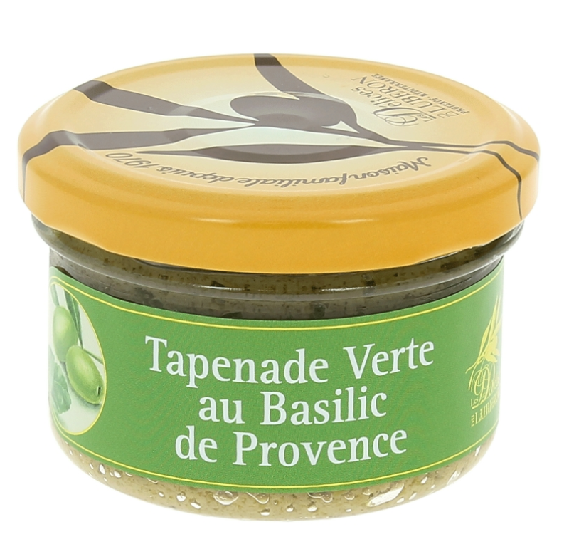 Paste aus grünen Oliven und Basilikum (Tapenade verte au basilic) 90 g - Les Délices du Luberon